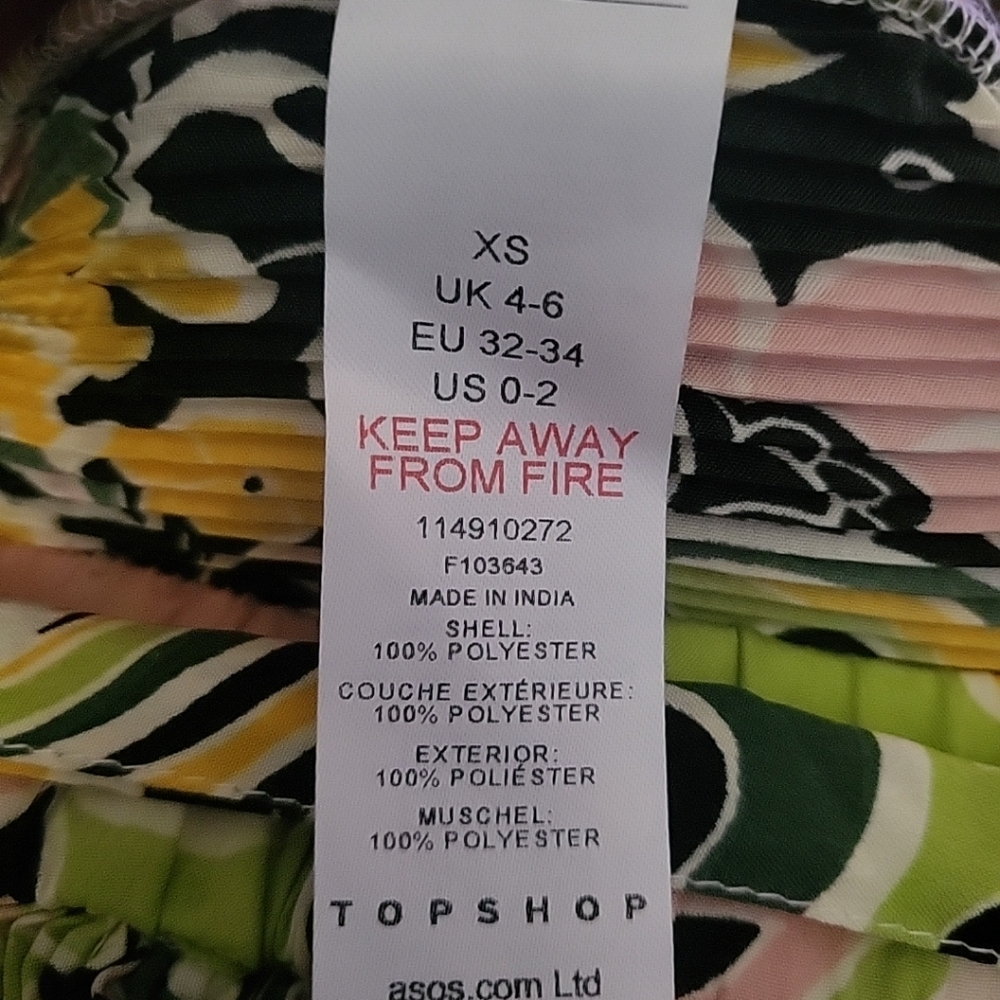 ASOS Topshop Tall 60s Floral Plisse Wide Leg Beach Pants Sz 0-2 Tall - Picture 6 of 11